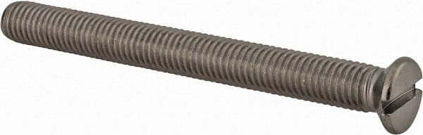 Value Collection - M10x1.50 Metric Coarse, 100mm OAL Slotted Drive Machine Screw - Flat Head, Grade 18-8 & A2 Stainless Steel, Uncoated, Without Washer - Exact Tooling