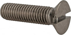 Value Collection - M12x1.75 Metric Coarse, 45mm OAL Slotted Drive Machine Screw - Flat Head, Grade 18-8 & A2 Stainless Steel, Uncoated, Without Washer - Exact Tooling