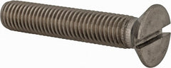 Value Collection - M12x1.75 Metric Coarse, 65mm OAL Slotted Drive Machine Screw - Flat Head, Grade 18-8 & A2 Stainless Steel, Uncoated, Without Washer - Exact Tooling