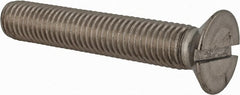 Value Collection - M12x1.75 Metric Coarse, 70mm OAL Slotted Drive Machine Screw - Flat Head, Grade 18-8 & A2 Stainless Steel, Uncoated, Without Washer - Exact Tooling