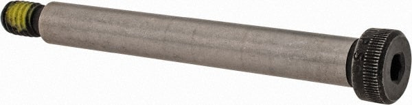 Value Collection - 3/8" Shoulder Diam x 3" Shoulder Length, 5/16-18 UNC, Hex Socket Shoulder Screw - 4140 Alloy Steel with Nylon Locking Patch, 1/4" Head Height x 9/16" Head Diam - Exact Tooling