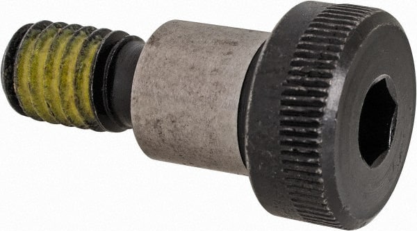 Value Collection - 1/2" Shoulder Diam x 1/2" Shoulder Length, 3/8-16 UNC, Hex Socket Shoulder Screw - 4140 Alloy Steel with Nylon Locking Patch, 5/16" Head Height x 3/4" Head Diam - Exact Tooling