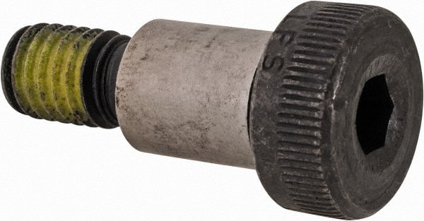 Value Collection - 1/2" Shoulder Diam x 5/8" Shoulder Length, 3/8-16 UNC, Hex Socket Shoulder Screw - 4140 Alloy Steel with Nylon Locking Patch, 5/16" Head Height x 3/4" Head Diam - Exact Tooling