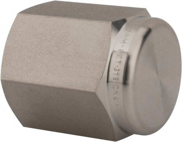 Ham-Let - 1/4" Grade 316 Stainless Steel Pipe End Cap - FNPT End Connections, 6,200 psi - Exact Tooling