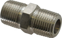 Ham-Let - 1/2" Grade 316 Stainless Steel Pipe Hex Nipple - MNPT End Connections, 7,200 psi - Exact Tooling