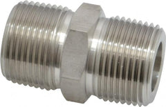 Ham-Let - 3/4" Grade 316 Stainless Steel Pipe Hex Nipple - MNPT End Connections, 6,800 psi - Exact Tooling
