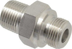 Ham-Let - 3/8" Grade 316 Stainless Steel Pipe Hex Nipple - MNPT x MBSPP End Connections, 7,300 psi - Exact Tooling