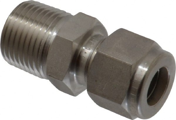 Ham-Let - 3/8" OD, Grade 316Stainless Steel Male Connector - Comp x MNPT Ends - Exact Tooling