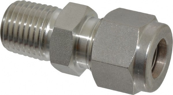 Ham-Let - 3/8" OD, Grade 316Stainless Steel Male Connector - Comp x MNPT Ends - Exact Tooling