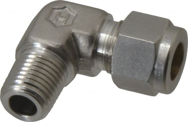 Ham-Let - 3/8" OD, Grade 316Stainless Steel Male Elbow - Comp x MNPT Ends - Exact Tooling