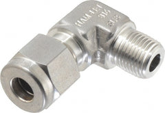 Ham-Let - 1/4" OD, Grade 316Stainless Steel Male Elbow - Comp x MNPT Ends - Exact Tooling