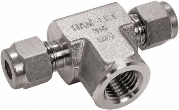 Ham-Let - 1/4" OD, Grade 316Stainless Steel Female Branch Tee - Comp x Comp x FNPT Ends - Exact Tooling