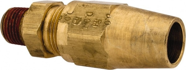 Parker - 3/8" OD, Brass Male Connector - 400 Max Working psi, -65 to 250°F, Comp x MNPT Ends - Exact Tooling