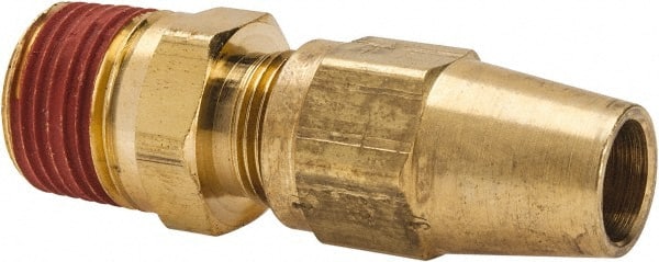 Parker - 3/8" OD, Brass Male Connector - 400 Max Working psi, -65 to 250°F, Comp x MNPT Ends - Exact Tooling