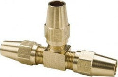 Parker - 5/8" OD, Brass Union Tee - 400 Max Working psi, -65 to 250°F, Comp x Comp x Comp Ends - Exact Tooling