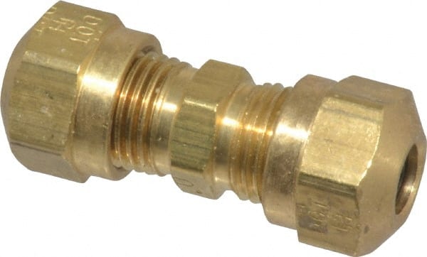 Parker - 1/4" OD, Brass Union - 150 Max Working psi, -40 to 200°F, Comp x Comp Ends - Exact Tooling