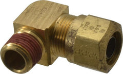 Parker - 5/8" OD, Brass Male Elbow - 150 Max Working psi, -40 to 200°F, Comp x MNPT Ends - Exact Tooling