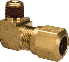 Parker - 3/8" OD, Brass Male Elbow - 150 Max Working psi, -40 to 200°F, Comp x MNPT Ends - Exact Tooling