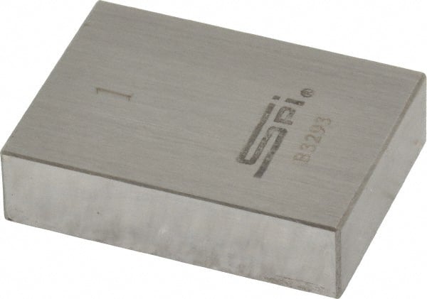 SPI - 1" Rectangular Steel Gage Block - Accuracy Grade AS-1, Includes NIST Traceability Certification - Exact Tooling