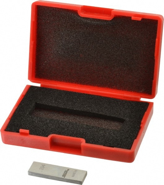 SPI - 0.104" Rectangular Steel Gage Block - Accuracy Grade AS-1, Includes NIST Traceability Certification - Exact Tooling