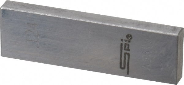 SPI - 0.124" Rectangular Steel Gage Block - Accuracy Grade AS-1, Includes NIST Traceability Certification - Exact Tooling