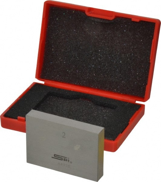 SPI - 2" Rectangular Steel Gage Block - Accuracy Grade AS-1, Includes NIST Traceability Certification - Exact Tooling