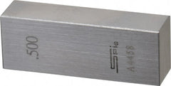 SPI - 0.5" Rectangular Steel Gage Block - Accuracy Grade AS-1, Includes NIST Traceability Certification - Exact Tooling