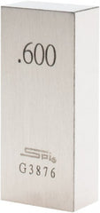 SPI - 0.6" Rectangular Steel Gage Block - Accuracy Grade AS-1, Includes NIST Traceability Certification - Exact Tooling