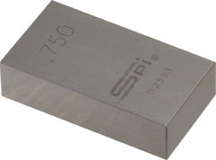 SPI - 0.75" Rectangular Steel Gage Block - Accuracy Grade AS-1, Includes NIST Traceability Certification - Exact Tooling