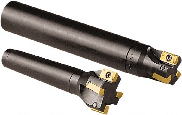 Seco - 32mm Cut Diam, 15mm Max Depth of Cut, 32mm Shank Diam, 195mm OAL, Indexable Square Shoulder End Mill - AP.. 1604.. Inserts, Cylindrical Shank, 90° Lead Angle - Exact Tooling