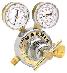 Harris Products - 580 CGA Inlet Connection, Male Fitting, 500 Max psi, Argon, Nitrogen & Helium Welding Regulator - 1/4 x 1/4 Flare Thread, Right Hand Rotation - Exact Tooling