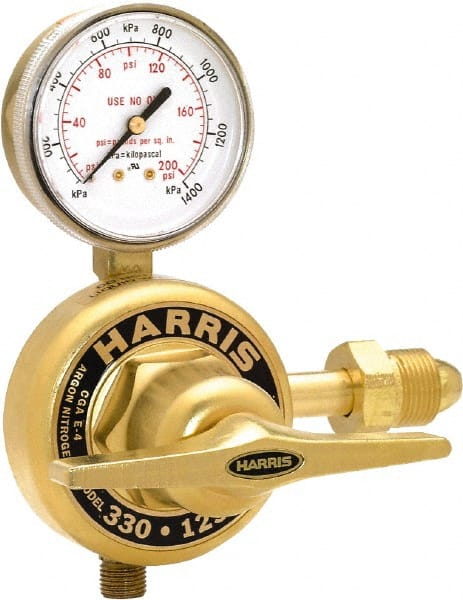 Harris Products - 580 CGA Inlet Connection, Male Fitting, 125 Max psi, Argon & Nitrogen Welding Regulator - 9/16-18 Thread, Right Hand Rotation - Exact Tooling