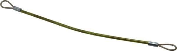 Jergens - 8" Long, Stainless Steel Cable Loop & Loop End, Quick Release Pin Lanyard - 1/16" Cable Diam, Nylon Cable - Exact Tooling