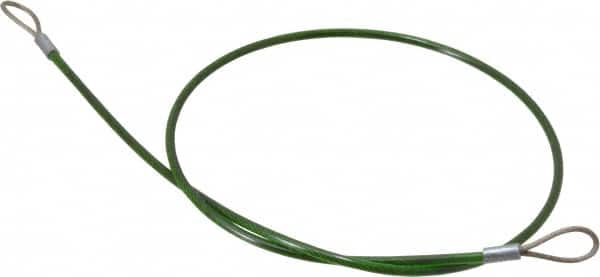 Jergens - 24" Long, Stainless Steel Cable Loop & Loop End, Quick Release Pin Lanyard - 1/16" Cable Diam, Nylon Cable - Exact Tooling