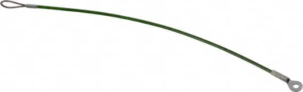 Jergens - 12" Long, Stainless Steel Cable Loop & Eye End, Quick Release Pin Lanyard - 1/16" Cable Diam, 3/16" Hole Diam, Nylon Cable - Exact Tooling