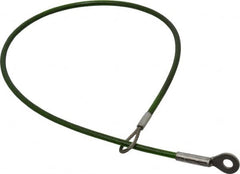 Jergens - 16" Long, Stainless Steel Cable Loop & Eye End, Quick Release Pin Lanyard - 1/16" Cable Diam, 3/16" Hole Diam, Nylon Cable - Exact Tooling