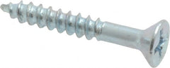 Value Collection - #6, 1" OAL, Phillips Drive, Flat Head Wood Screw - Zinc Plated Steel, Grade 2 - Exact Tooling