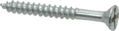 Value Collection - #6, 1-1/4" OAL, Phillips Drive, Flat Head Wood Screw - Zinc Plated Steel, Grade 2 - Exact Tooling