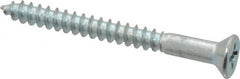 Value Collection - #6, 1-1/2" OAL, Phillips Drive, Flat Head Wood Screw - Zinc Plated Steel, Grade 2 - Exact Tooling