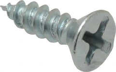 Value Collection - #8, 5/8" OAL, Phillips Drive, Flat Head Wood Screw - Zinc Plated Steel, Grade 2 - Exact Tooling