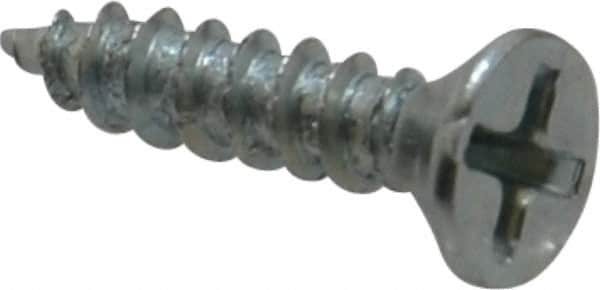Value Collection - #8, 3/4" OAL, Phillips Drive, Flat Head Wood Screw - Zinc Plated Steel, Grade 2 - Exact Tooling