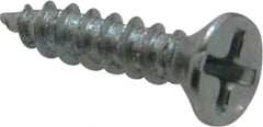 Value Collection - #8, 3/4" OAL, Phillips Drive, Flat Head Wood Screw - Zinc Plated Steel, Grade 2 - Exact Tooling