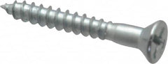 Value Collection - #8, 1-1/4" OAL, Phillips Drive, Flat Head Wood Screw - Zinc Plated Steel, Grade 2 - Exact Tooling