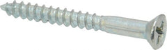 Value Collection - #8, 1-1/2" OAL, Phillips Drive, Flat Head Wood Screw - Zinc Plated Steel, Grade 2 - Exact Tooling