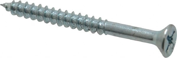 Value Collection - #8, 1-3/4" OAL, Phillips Drive, Flat Head Wood Screw - Zinc Plated Steel, Grade 2 - Exact Tooling