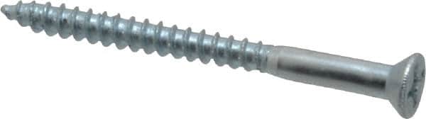 Value Collection - #8, 2" OAL, Phillips Drive, Flat Head Wood Screw - Zinc Plated Steel, Grade 2 - Exact Tooling