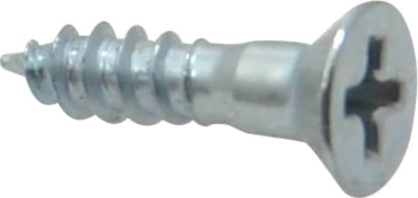 Value Collection - #9, 3/4" OAL, Phillips Drive, Flat Head Wood Screw - ASME B18.6.1, Zinc Plated Steel, Grade 2 - Exact Tooling