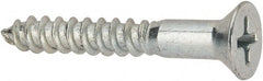 Value Collection - #9, 1-1/4" OAL, Phillips Drive, Flat Head Wood Screw - ASME B18.6.1, Zinc Plated Steel, Grade 2 - Exact Tooling
