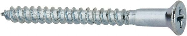 Value Collection - #9, 2" OAL, Phillips Drive, Flat Head Wood Screw - ASME B18.6.1, Zinc Plated Steel, Grade 2 - Exact Tooling