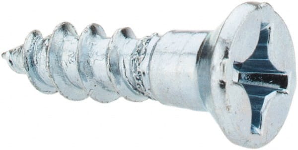 Value Collection - #10, 3/4" OAL, Phillips Drive, Flat Head Wood Screw - ASME B18.6.1, Zinc Plated Steel, Grade 2 - Exact Tooling